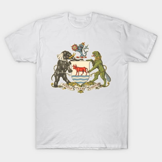 Vintage Distressed Coat of Arms of Oxford T-Shirt by darklordpug